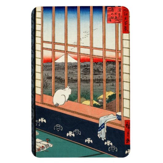 Utagawa Hiroshige - Asakusa Rijstvelden Magneet (Verticaal)
