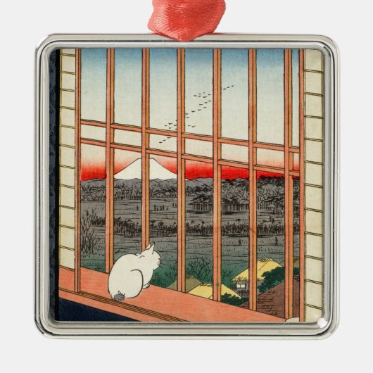 Utagawa Hiroshige - Asakusa Rijstvelden Metalen Ornament (Voorkant)