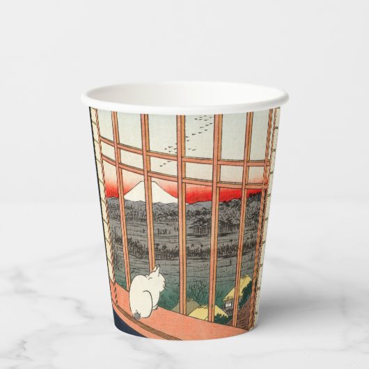 Utagawa Hiroshige - Asakusa Rijstvelden Papieren Bekers (Achterkant)