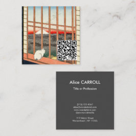 Utagawa Hiroshige - Asakusa Rijstvelden - QR-code Vierkante Visitekaartje