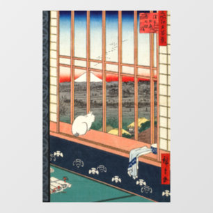 Utagawa Hiroshige - Asakusa Rijstvelden Raamsticker
