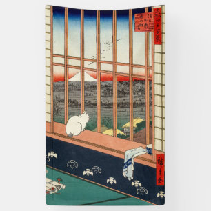 Utagawa Hiroshige - Asakusa Rijstvelden Spandoek
