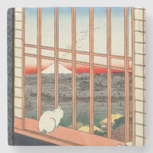 Utagawa Hiroshige - Asakusa Rijstvelden Stenen Onderzetter