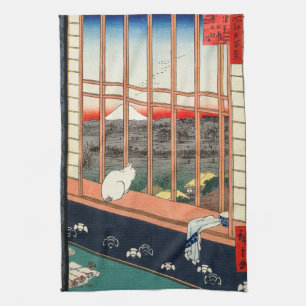 Utagawa Hiroshige - Asakusa Rijstvelden Theedoek