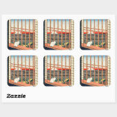 Utagawa Hiroshige - Asakusa Rijstvelden Vierkante Sticker (Vel)
