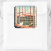 Utagawa Hiroshige - Asakusa Rijstvelden Vierkante Sticker (Tas)
