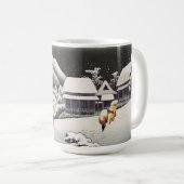 Utagawa Hiroshige - Avondsneeuw bij Kanbara Koffiemok (Voorkant rechts)