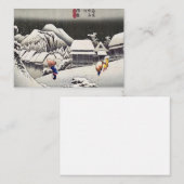 Utagawa Hiroshige - Avondsneeuw bij Kanbara Notitiekaartje (Voorkant / Achterkant)