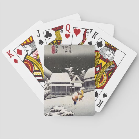 Utagawa Hiroshige - Avondsneeuw bij Kanbara Pokerkaarten (Achterkant)