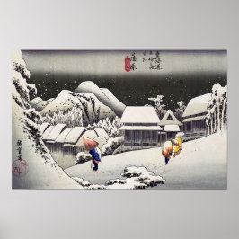Utagawa Hiroshige - Avondsneuw in Kanbara Poster