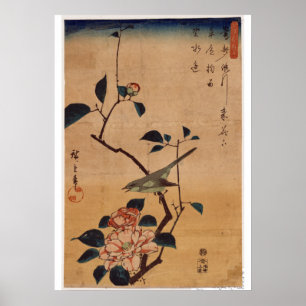Utagawa Hiroshige, Camellia en Struik Warbler, 184 Poster
