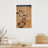 Utagawa Hiroshige, Camellia en Struik Warbler, 184 Poster (Keuken)