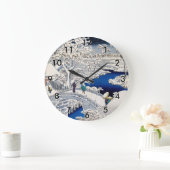 Utagawa Hiroshige - Drum Bridge at Meguro Grote Klok (Huis)