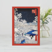Utagawa Hiroshige - Drum Bridge in Meguro Bedankkaart (Staand voorkant)