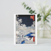 Utagawa Hiroshige - Drum Bridge in Meguro Briefkaart (Staand voorkant)