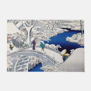 Utagawa Hiroshige - Drum Bridge in Meguro Deurmat