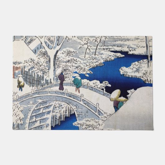 Utagawa Hiroshige - Drum Bridge in Meguro Deurmat (Voorkant)