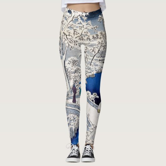 Utagawa Hiroshige - Drum Bridge in Meguro Leggings (Voorkant)