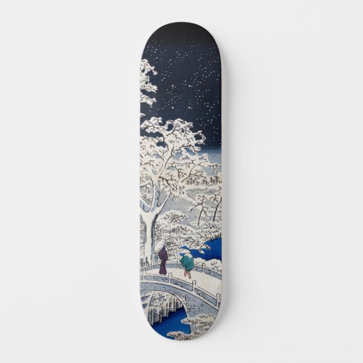 Utagawa Hiroshige - Drum Bridge in Meguro Persoonlijk Skateboard (Voorkant)