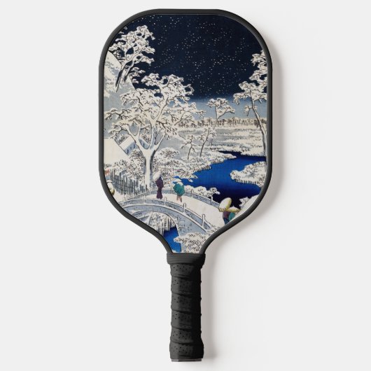 Utagawa Hiroshige - Drum Bridge in Meguro Pickleball Paddle (Voorkant)