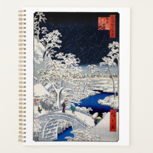 Utagawa Hiroshige - Drum Bridge in Meguro Planner