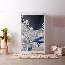 Utagawa Hiroshige - Drum Bridge in Meguro Stof