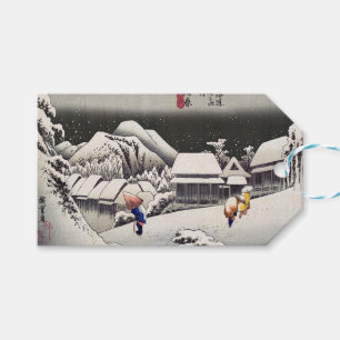 Utagawa Hiroshige - Evening Snow at Kanbara Cadeaulabel
