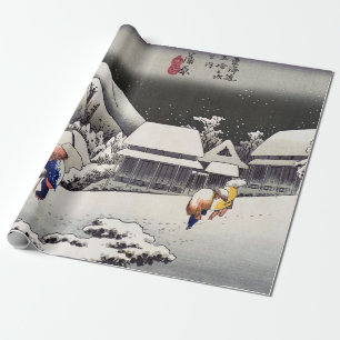 Utagawa Hiroshige - Evening Snow at Kanbara Cadeaupapier
