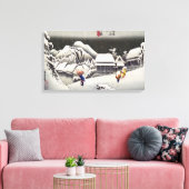 Utagawa Hiroshige - Evening Snow at Kanbara Canvas Afdruk (Insitu (Woonkamer))