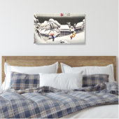 Utagawa Hiroshige - Evening Snow at Kanbara Canvas Afdruk (Insitu (Slaapkamer))