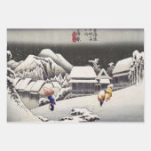 Utagawa Hiroshige - Evening Snow at Kanbara Inpakpapier Vel (Voorkant 2)