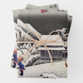 Utagawa Hiroshige - Evening Snow at Kanbara Inpakpapier Vel (In situ)