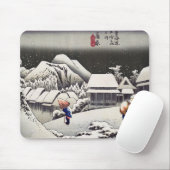 Utagawa Hiroshige - Evening Snow at Kanbara Muismat (Met muis)