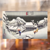 Utagawa Hiroshige - Evening Snow at Kanbara Raamsticker (Vel 2)