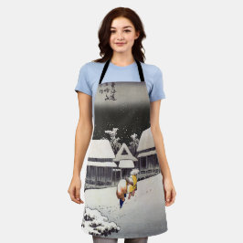 Utagawa Hiroshige - Evening Snow at Kanbara Schort