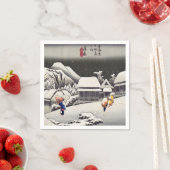 Utagawa Hiroshige - Evening Snow at Kanbara Servet (Insitu)