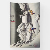 Utagawa Hiroshige - Evening Snow at Kanbara Spandoek (Verticaal)