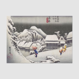 Utagawa Hiroshige - Evening Snow at Kanbara Tissuepapier