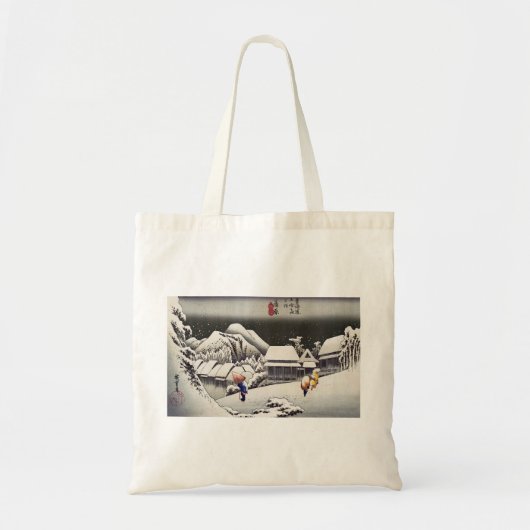 Utagawa Hiroshige - Evening Snow at Kanbara Tote Bag (Voorkant)