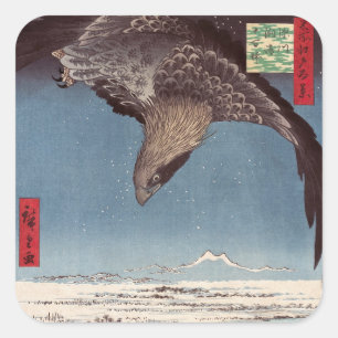 Utagawa Hiroshige - Fukagawa Susaki en Jumantsubo Vierkante Sticker