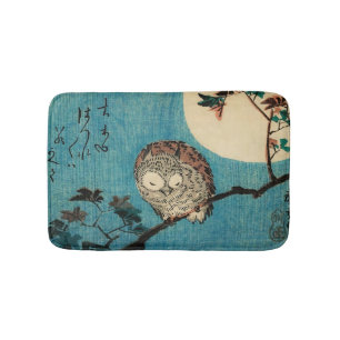 Utagawa Hiroshige - Horned Owl on Maple Branch Badmat