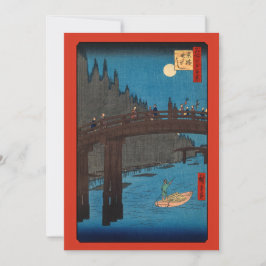 Utagawa Hiroshige - Kyoto Bridge door Moonlight Bedankkaart