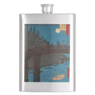 Utagawa Hiroshige - Kyoto Bridge door Moonlight Flacon