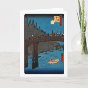 Utagawa Hiroshige - Kyoto Bridge door Moonlight Kaart