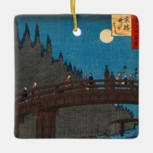 Utagawa Hiroshige - Kyoto Bridge door Moonlight Keramisch Ornament