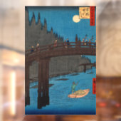 Utagawa Hiroshige - Kyoto Bridge door Moonlight Raamsticker (Vel 2)