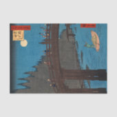 Utagawa Hiroshige - Kyoto Bridge door Moonlight Tissuepapier (Voorkant)