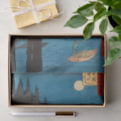 Utagawa Hiroshige - Kyoto Bridge door Moonlight Tissuepapier (Geschenk)