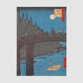 Utagawa Hiroshige - Kyoto Bridge door Moonlight Tissuepapier
