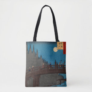 Utagawa Hiroshige - Kyoto Bridge door Moonlight Tote Bag